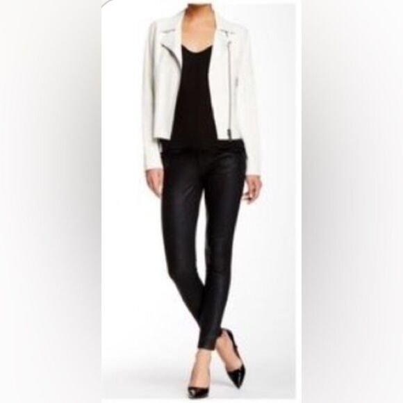 Elie Tahari Denim - Ellie Tahari Azella Black coated denim waxed skinny jean Legging 6
